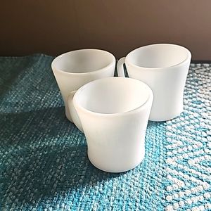 Set of 3 Federal Milk Glass Mugs